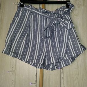 Forever21 Striped Blue White Shorts w/ Belt | NWT
